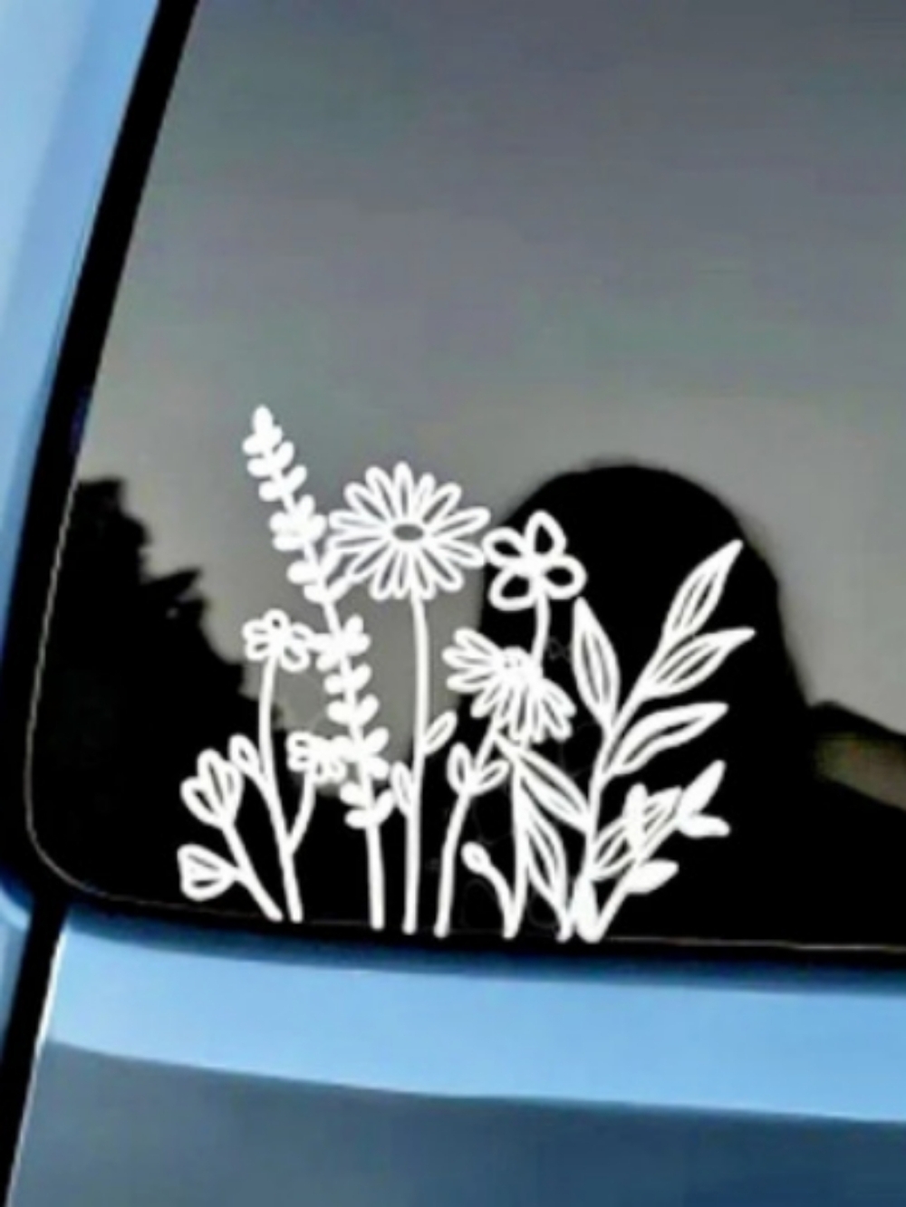 Floral Black & White Decal